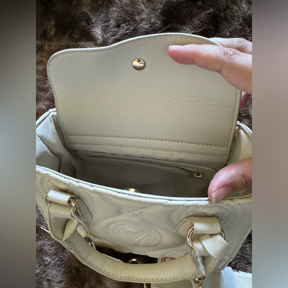NWT Valentino Orlandi White Mini Purse/Tote/Crossbody with Thick Strap - Picture 5 of 9